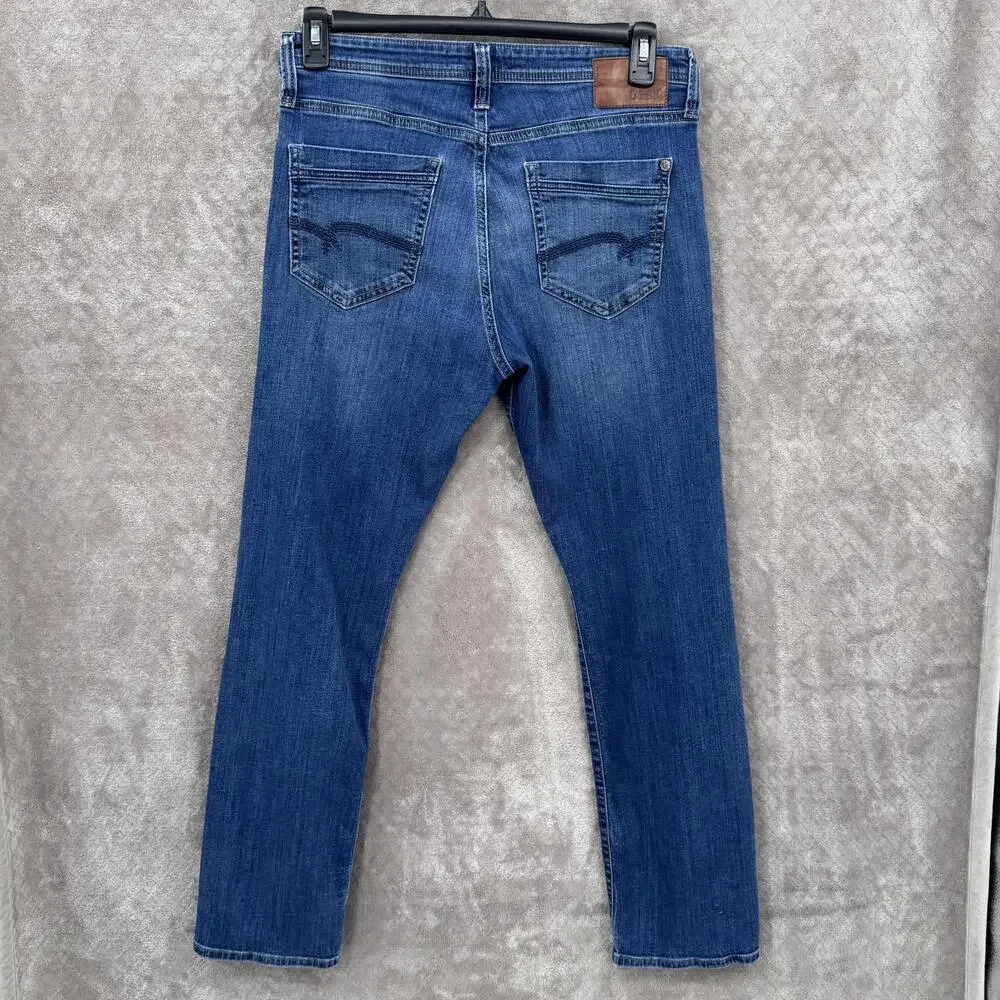 Mavi Matt Jeans Mens 32x32 Blue Relaxed Straight Stretch Denim Medium Wash - Picture 2 of 10